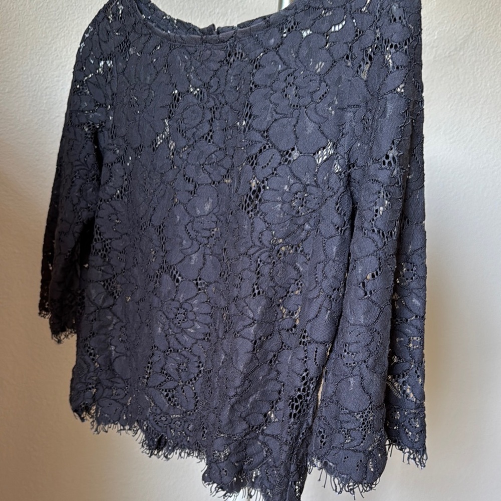Club Monaco Navy Lace Top